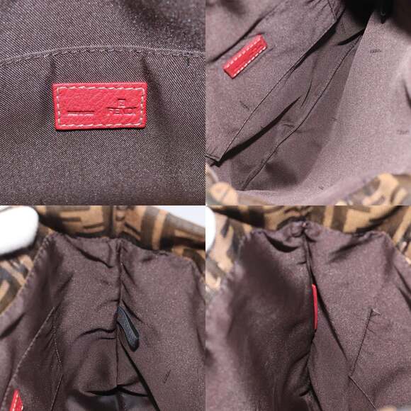 FENDI Zucca Canvas Hand Bag Sequin Black Brown - Picture 11 of 12